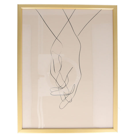 Framed Print Line Drawing Gold Frame x3 Designs CLEARANCCE