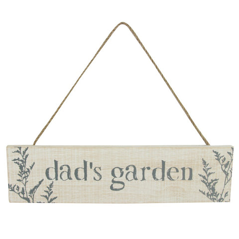 Dad's Garden Rustic Hanging Painted Sign / Plaque - CLEARANCE