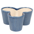Ceramic Pot  17cm - Blue Trio | Gisela Graham Great For Bulbs!