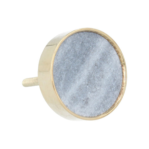 Marble Knob Handle 5cm - Grey Marble with Gold Trim | Gisela Graham CLEARANCE