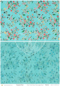 Posh Chalk Turquoise Floral Decoupage Paper CLEARANCE 70% OFF