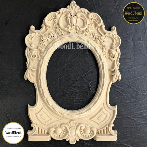 Pack of Two Applique Ornate Frames with Pediment - 6114   26x18x1.5cm