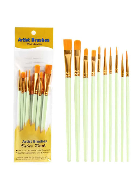 Artist Paint Brushes Mixed Pack 10 pieces Nylon