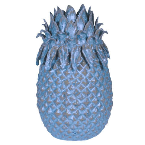 Distressed Dusty Blue Pineapple Statement Vase Decor - CLEARANCE
