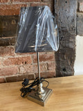 Table Lamp Charcoal shade & brushed Crome base - Shabby Nook